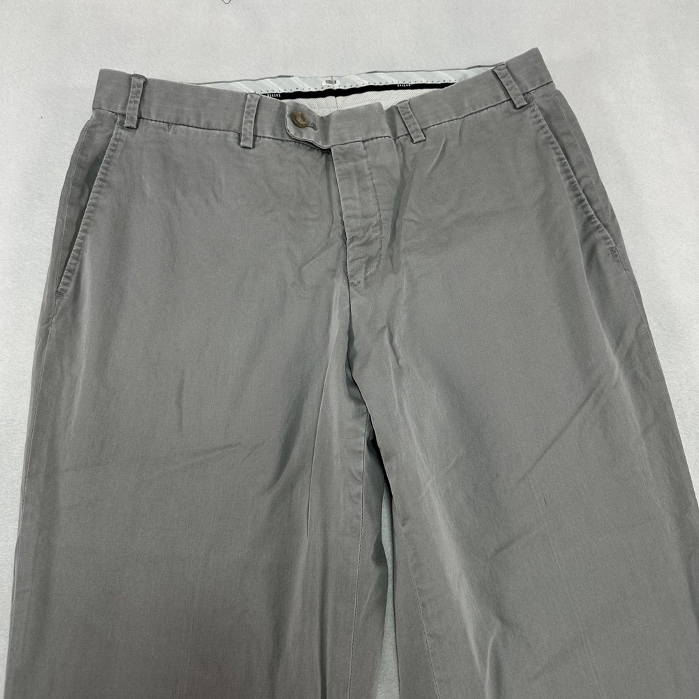 Hiltl Pants Mens 36x32 Gray Straight Leg Lightweight Stretch Dress Trousers - Picture 1 of 14